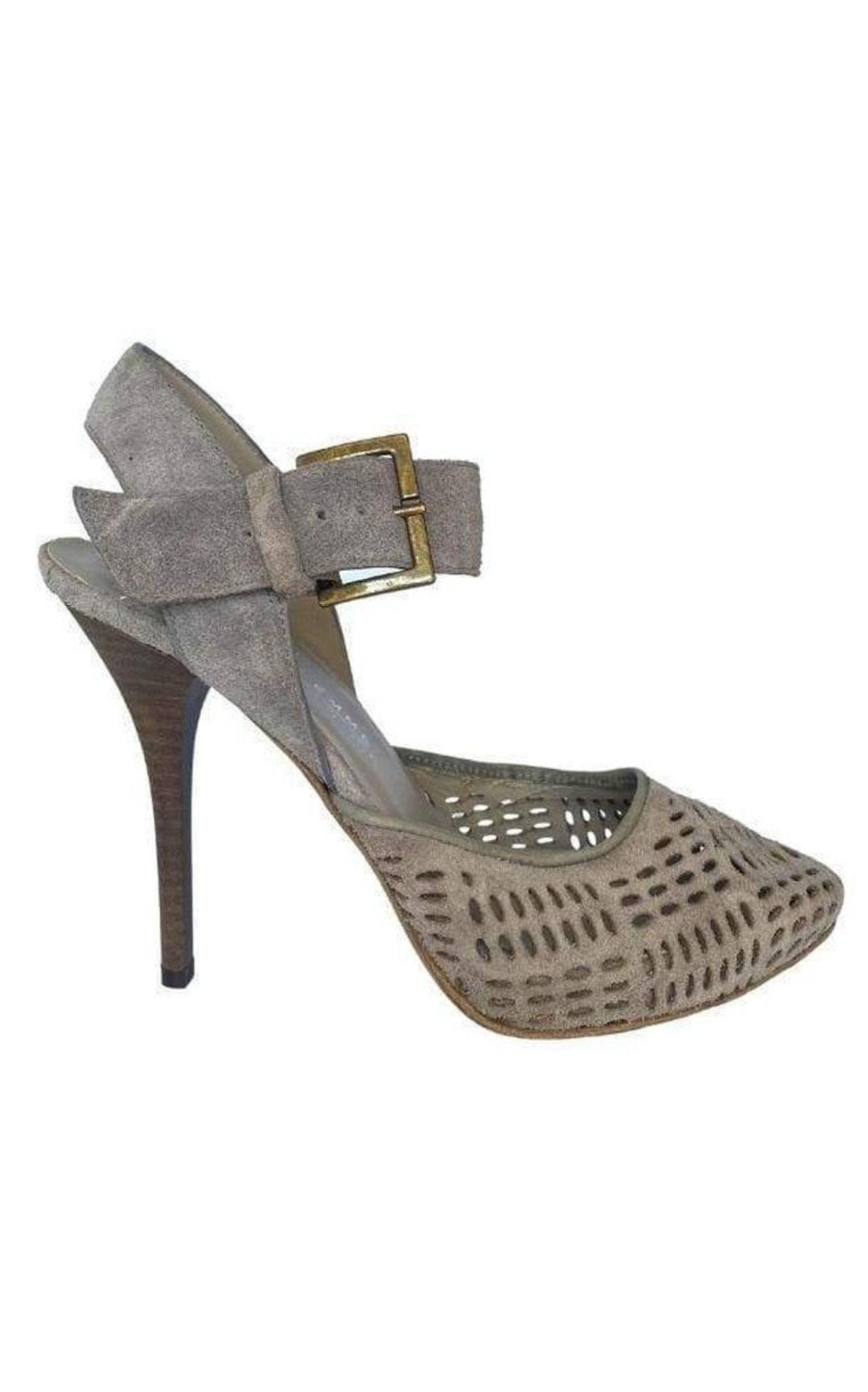 Latitude Femme Laser Cutout Leather Sandal Shoes - Runway Catalog