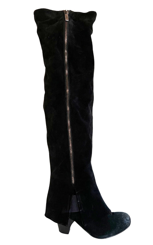 Over-the-knee Black Suede Boots Latitude Femme