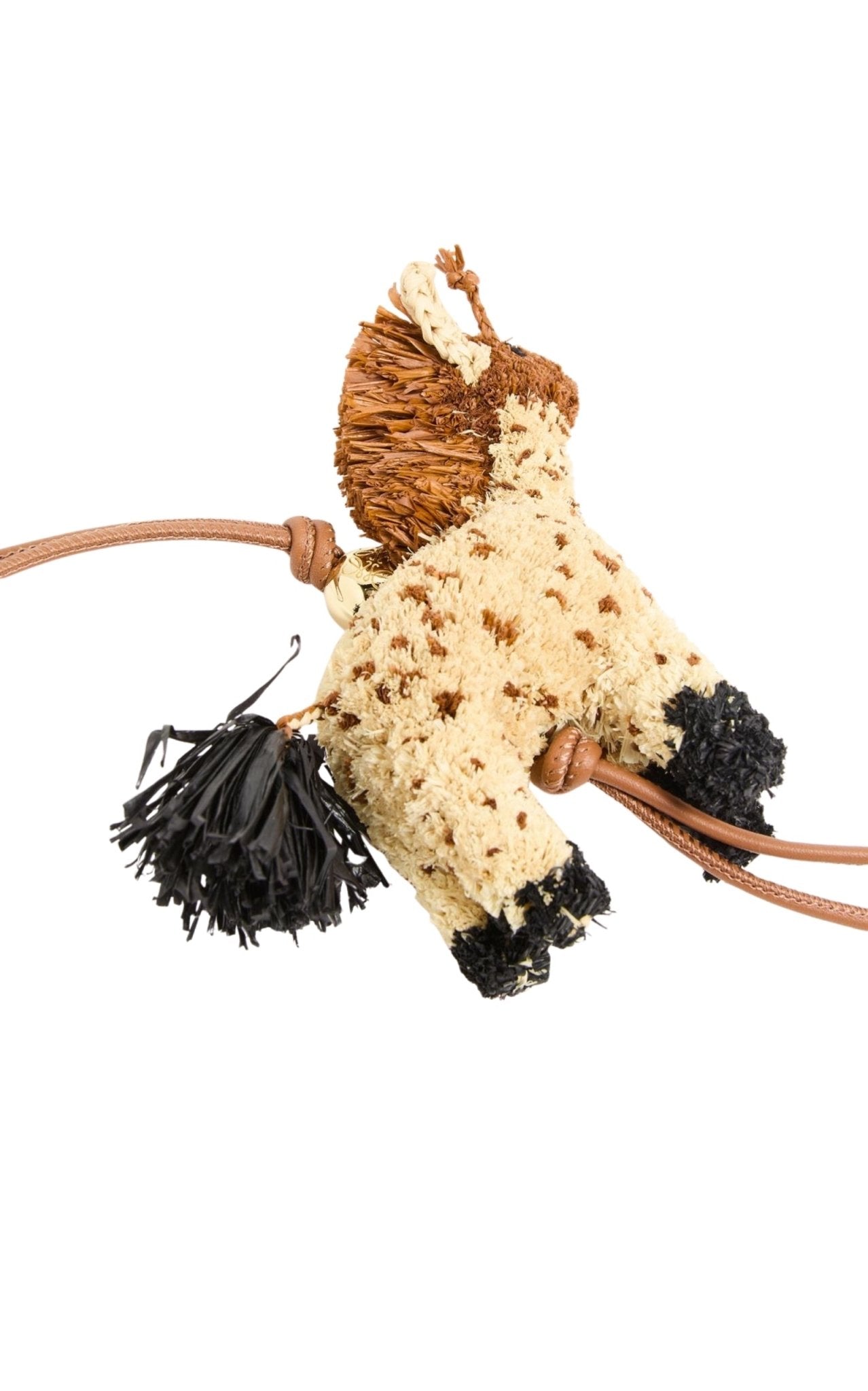 Loewe Giraffe Bag Charm in Raffia and Calfskin - Runway Catalog
