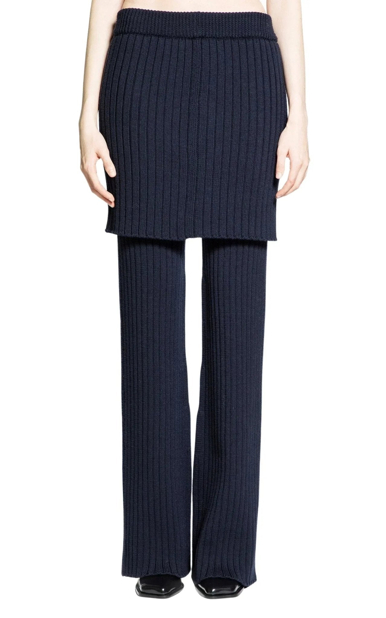 Loewe Layered - Skirt Flared - Leg Mid - Rise Wool Trousers - Runway Catalog