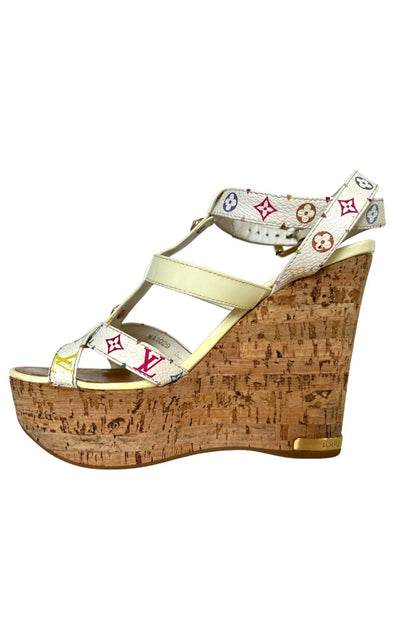 Louis Vuitton White Monogram Multicolor Wedge - Runway Catalog