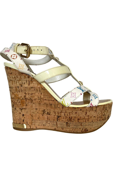 Louis Vuitton White Monogram Multicolor Wedge - Runway Catalog