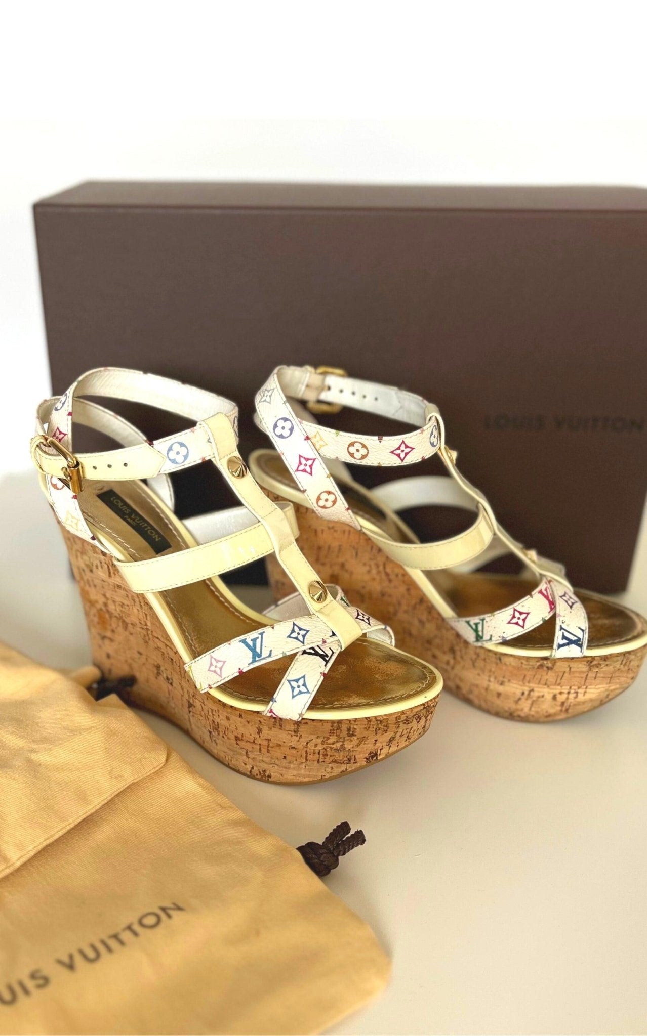 Louis Vuitton White Monogram Multicolor Wedge - Runway Catalog