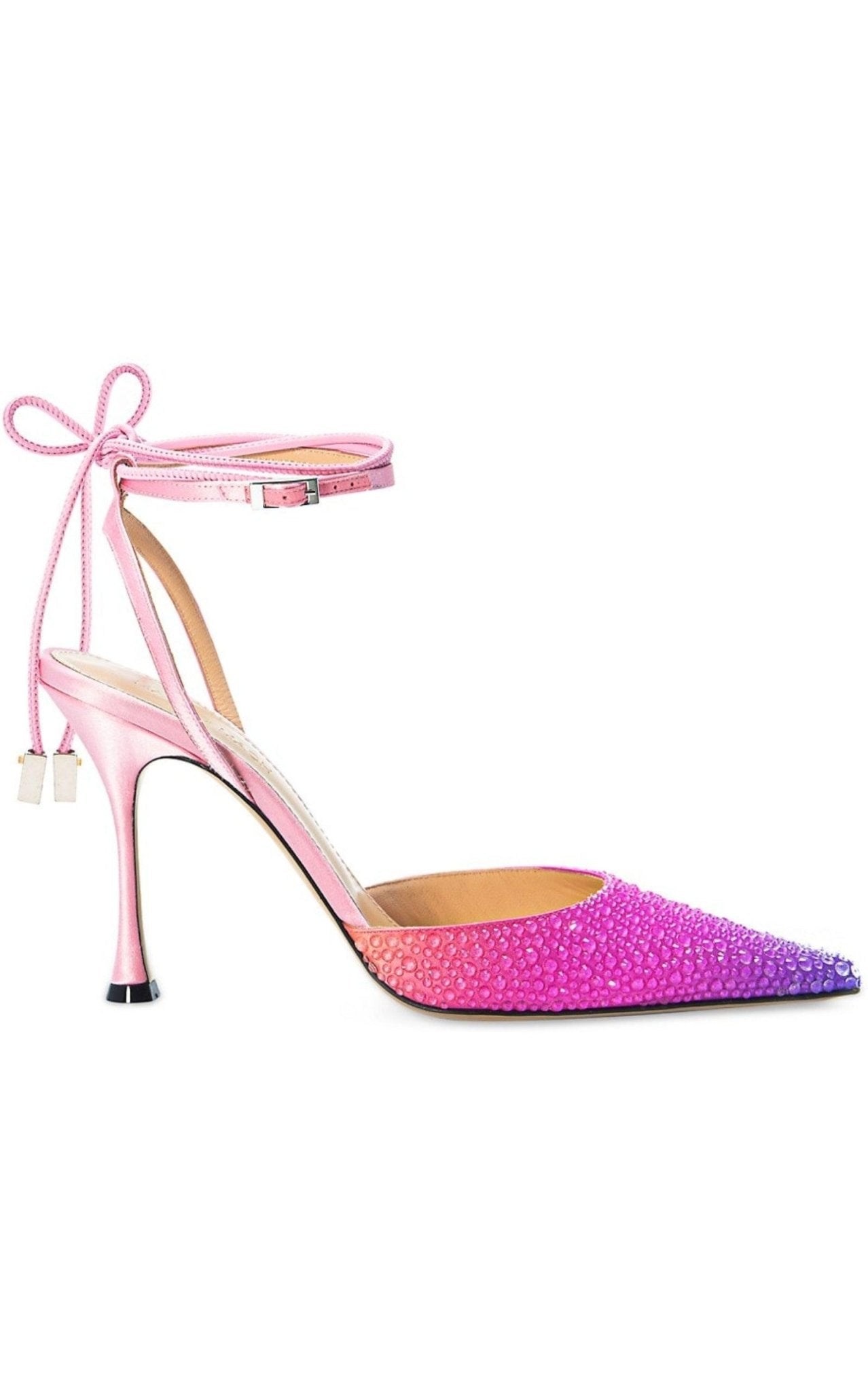 MACH & MACH Crystal Embellished Sandals in Ombre Satin - Runway Catalog
