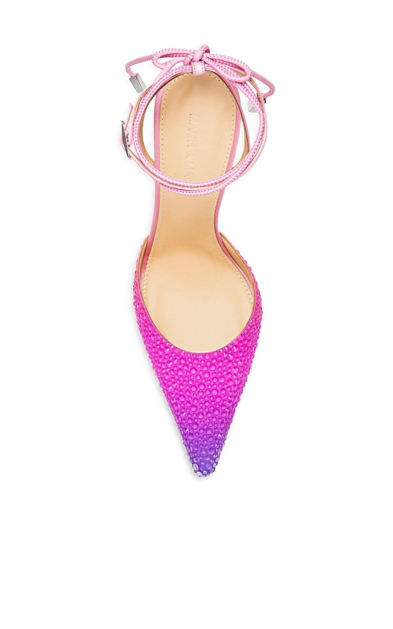 MACH & MACH Crystal Embellished Sandals in Ombre Satin - Runway Catalog