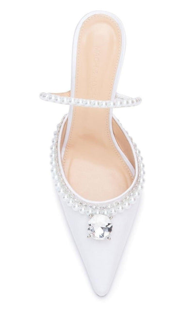 MACH & MACH White Diamond & Pearl 65 Heels - Runway Catalog