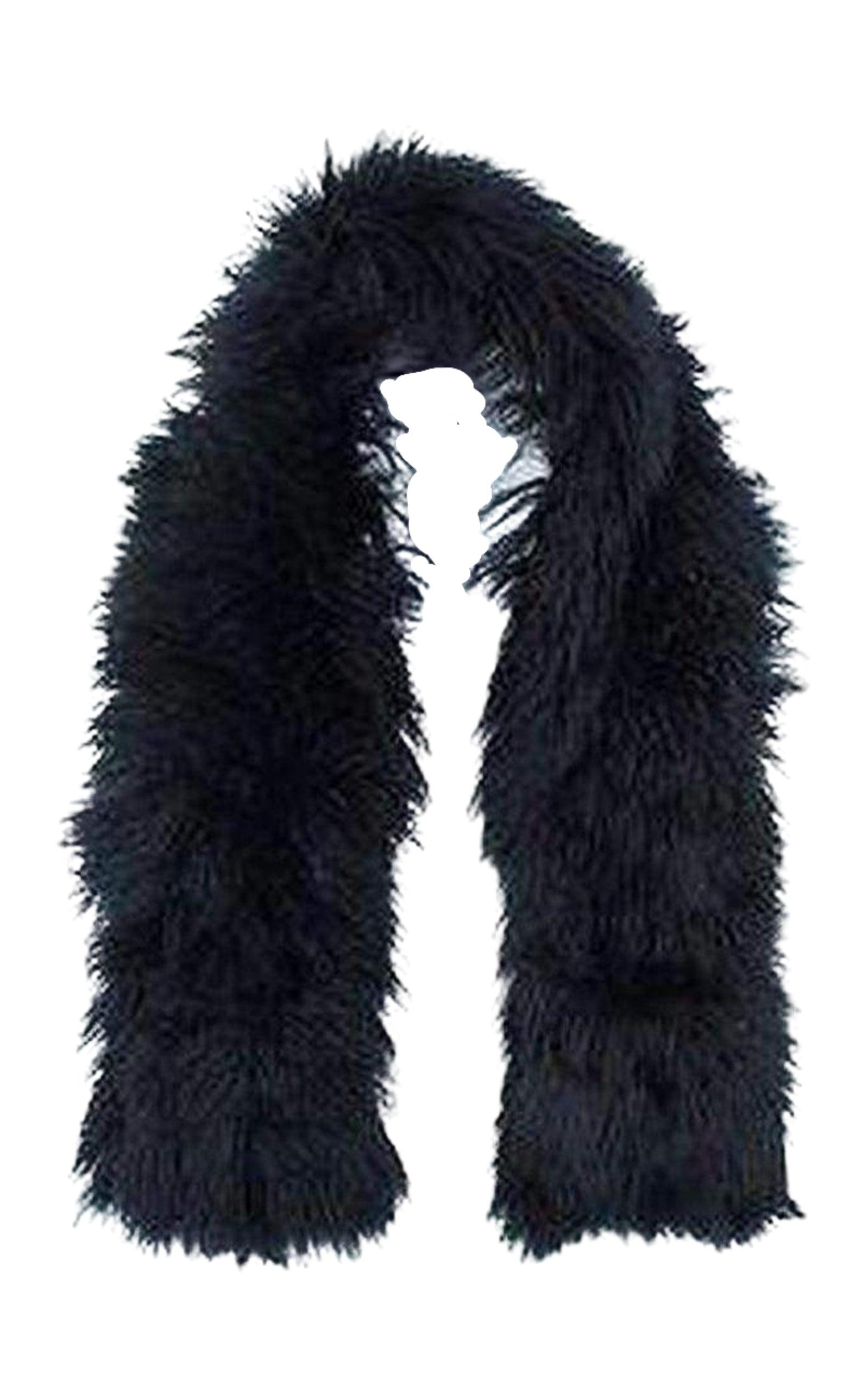 Pacifist military design Long Hair Sheepskin Scarf Maharishi