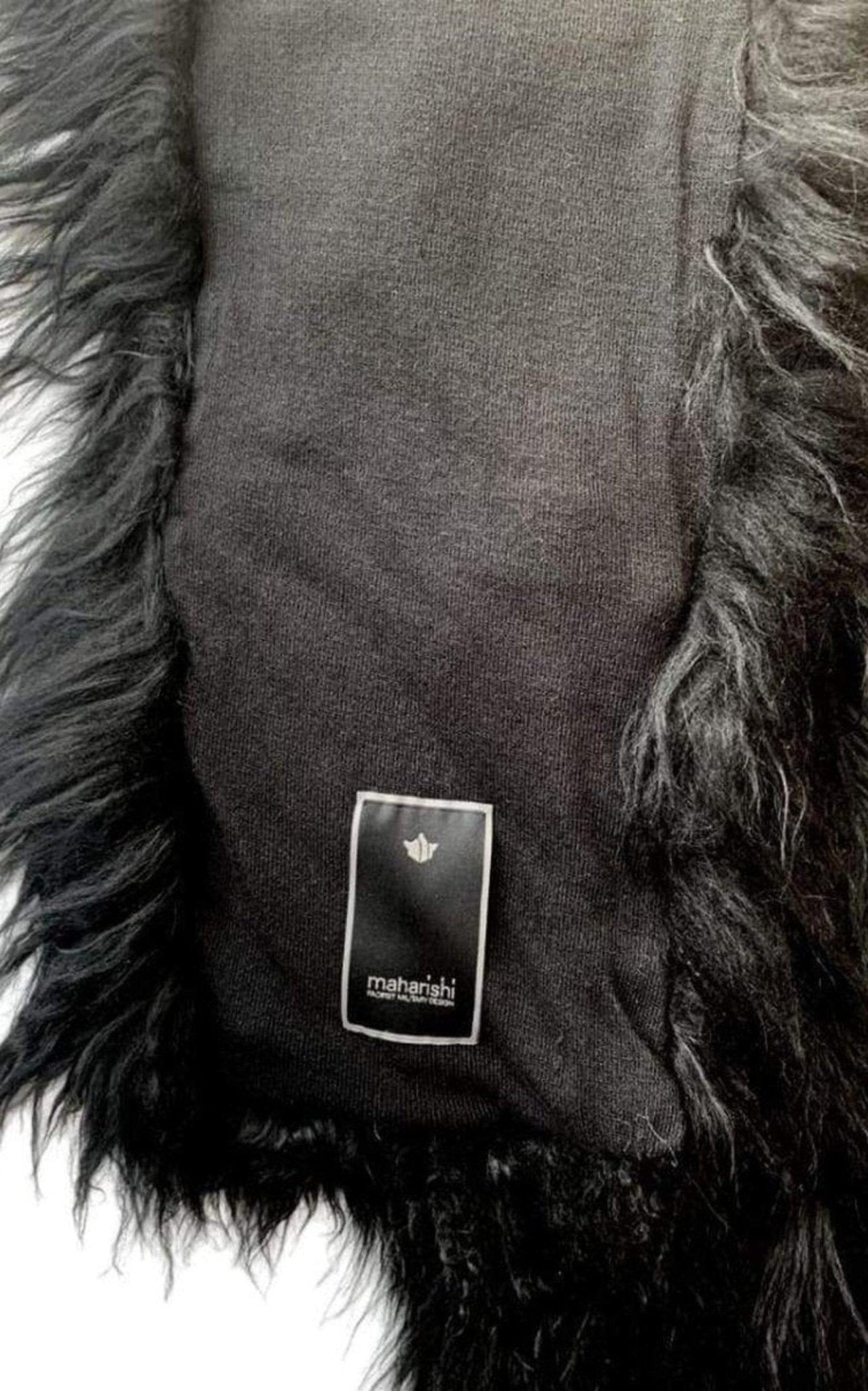 Maharishi Pacifist military design Long Hair Sheepskin Scarf - Runway Catalog