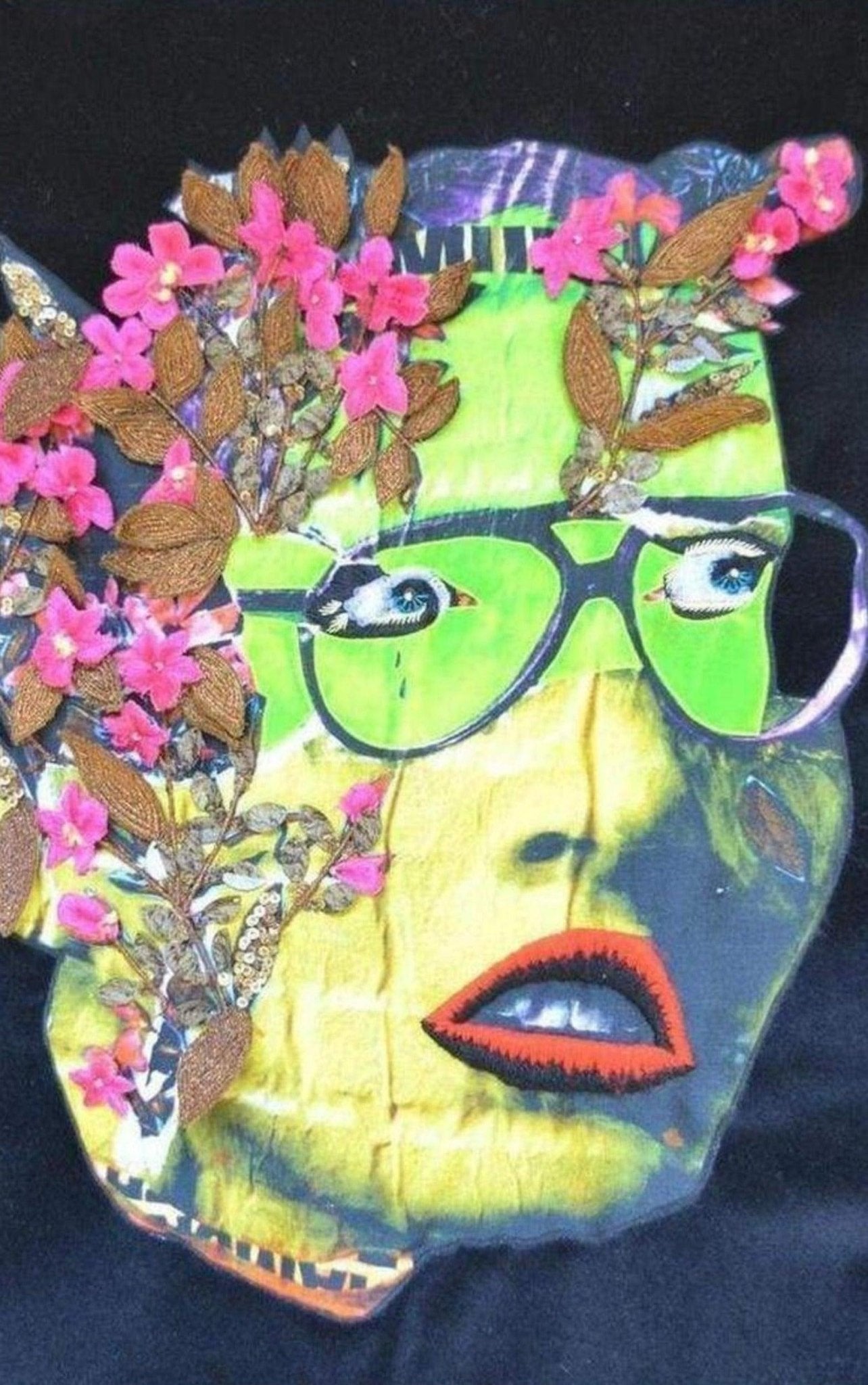 Manish Arora Face Painted Front Velvet Top - Runway Catalog