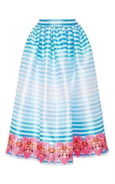 Manish Arora Pleated Print A - Line Skirt - Runway Catalog