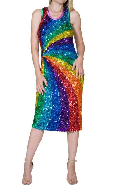 Manish Arora Rainbow colours sequins cocktail dress - Runway Catalog