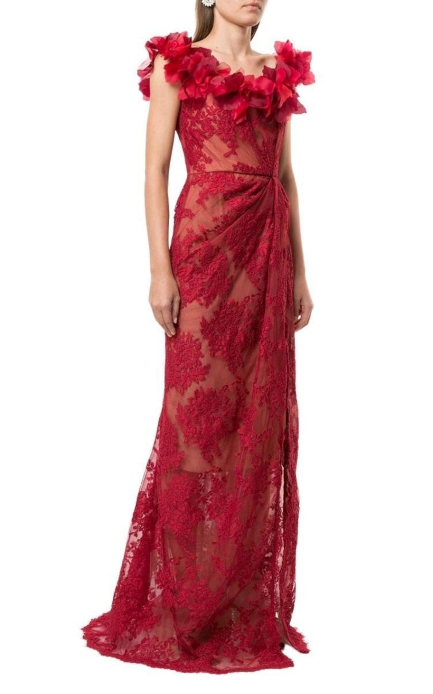 Floral Lace Off-The-Shoulder Gown Marchesa Notte