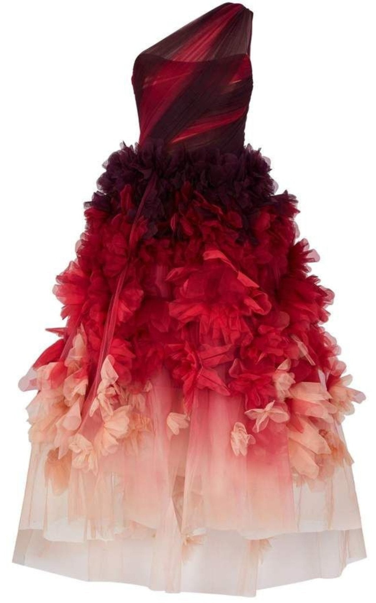 Marchesa One Shoulder Floral Dress - Runway Catalog