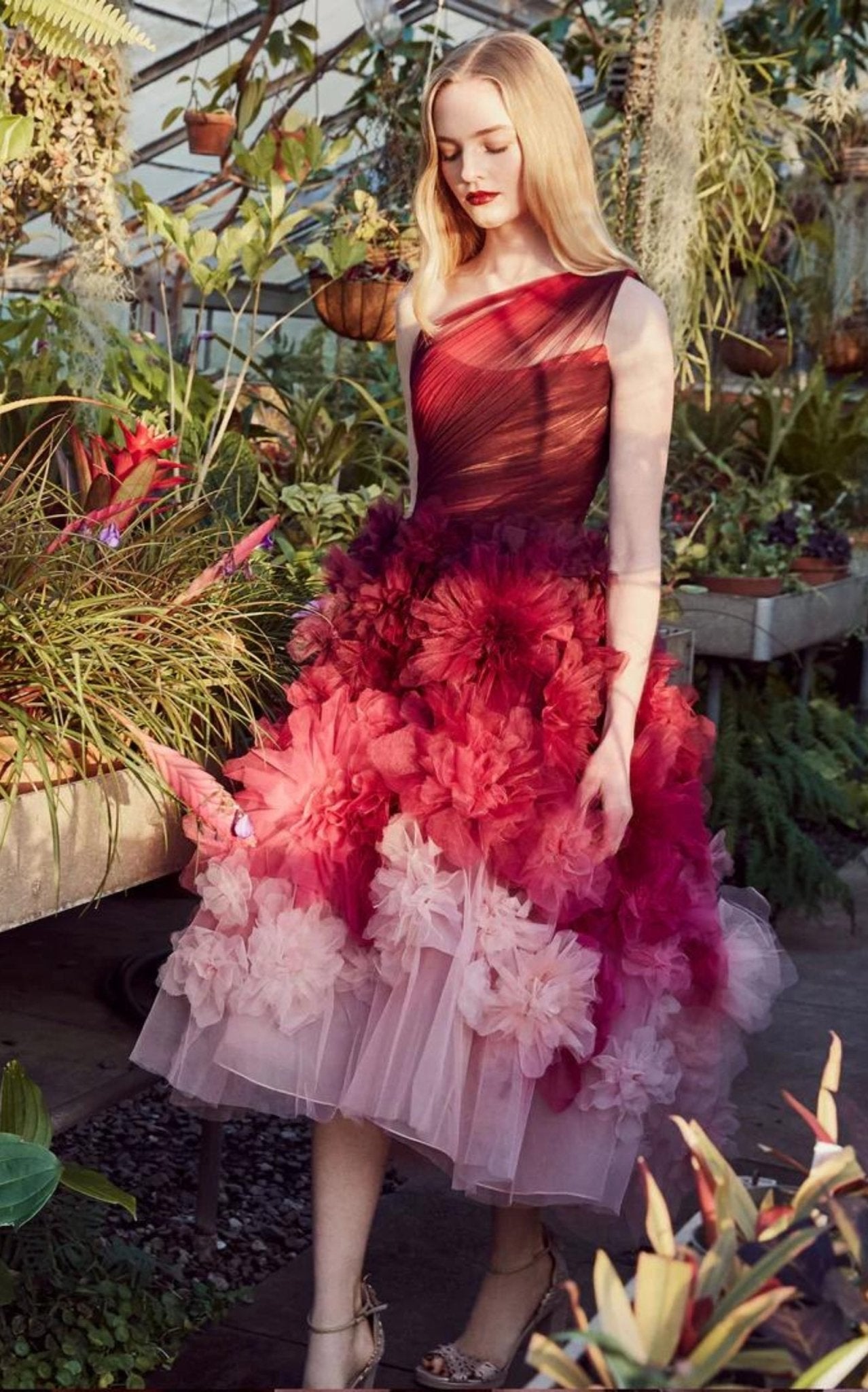 Marchesa One Shoulder Floral Dress - Runway Catalog