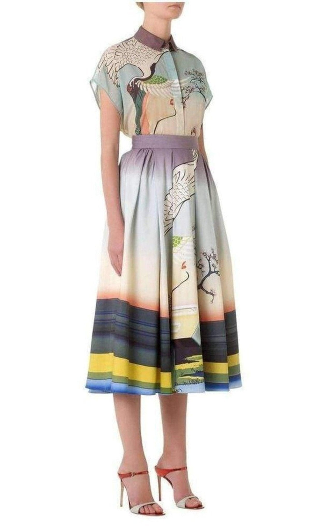 Mary Katrantzou Cotton Flamenco Print Shirt - Runway Catalog