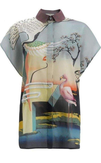 Mary Katrantzou Cotton Flamenco Print Shirt - Runway Catalog