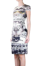 Ebony Scroll Print Silk Dress Mary Katrantzou