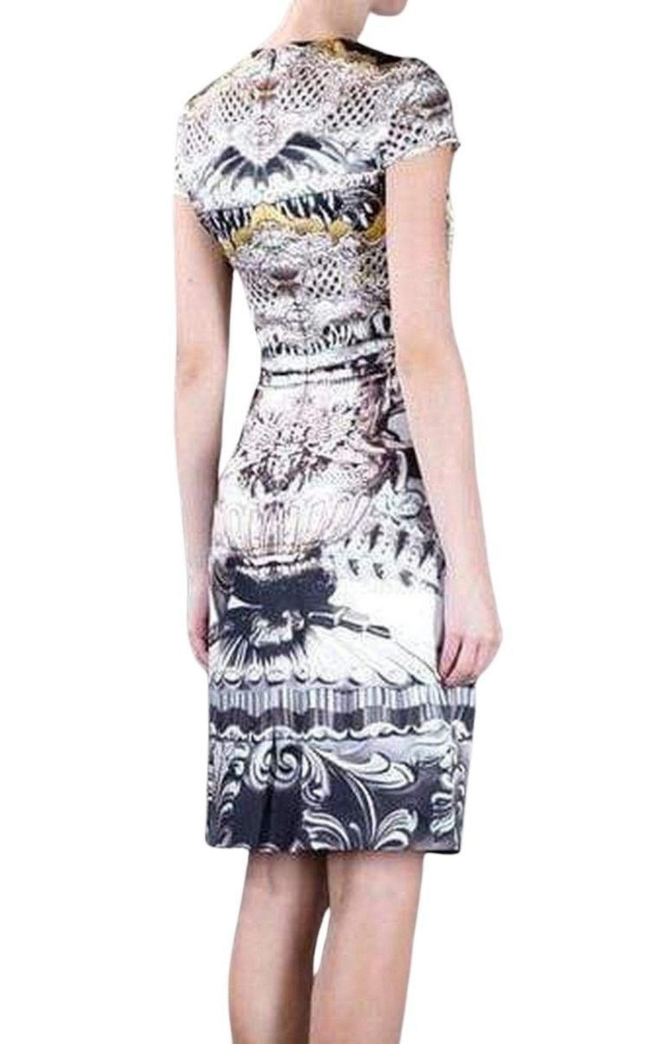 Mary Katrantzou Ebony Scroll Print Silk Dress - Runway Catalog