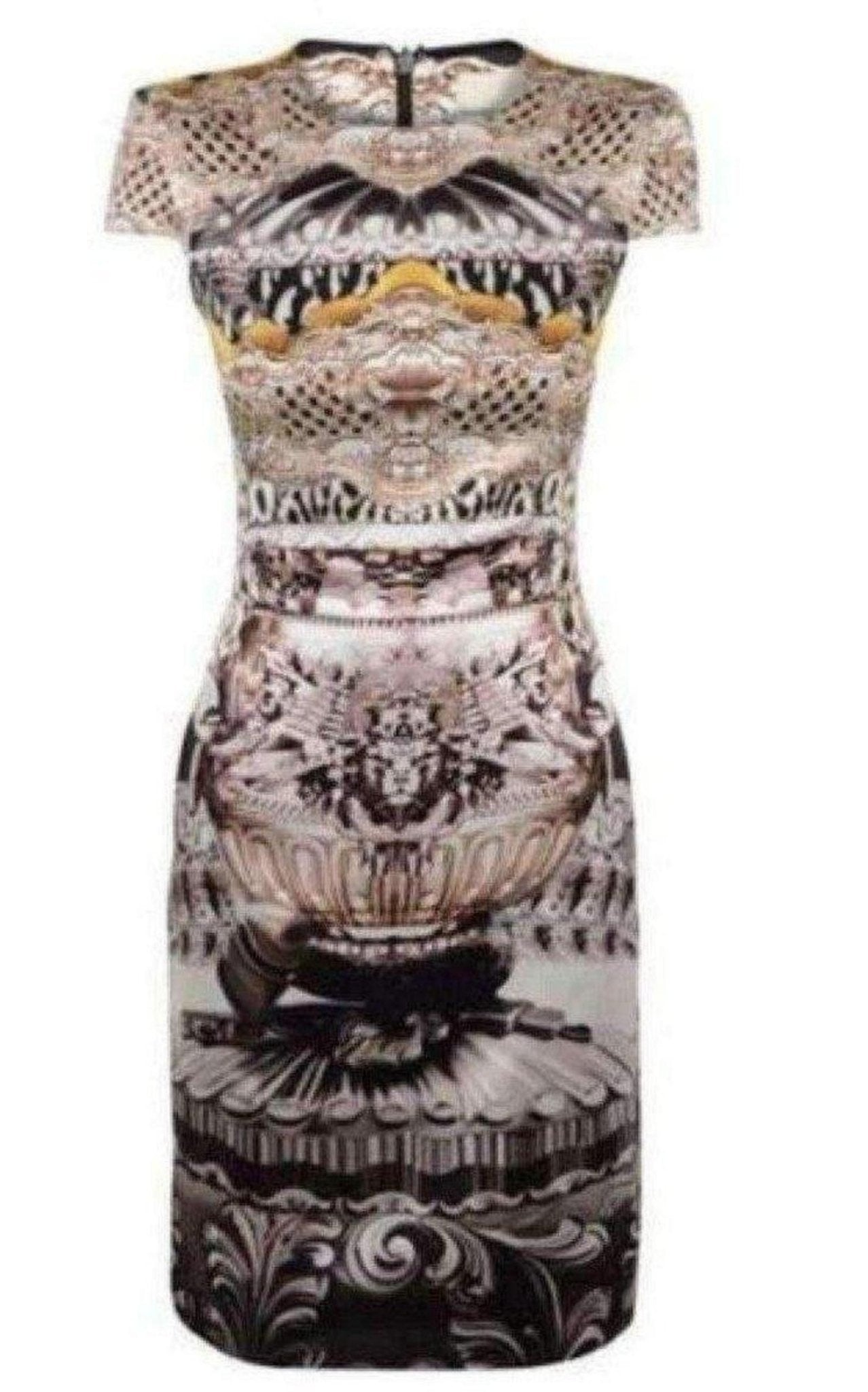 Mary Katrantzou Ebony Scroll Print Silk Dress - Runway Catalog