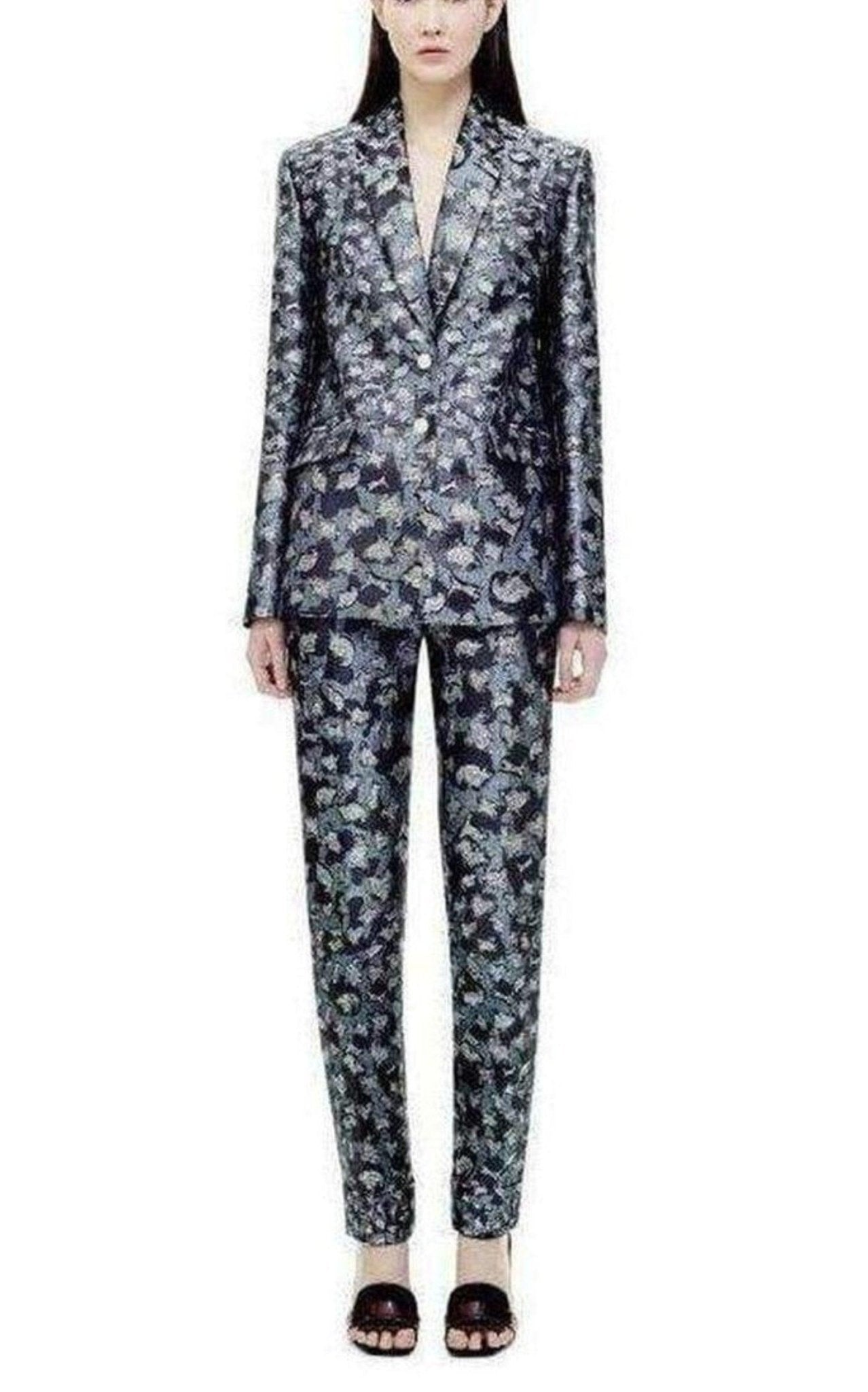 Mary Katrantzou Jacquard Lame Silk Blend Blazer - Runway Catalog