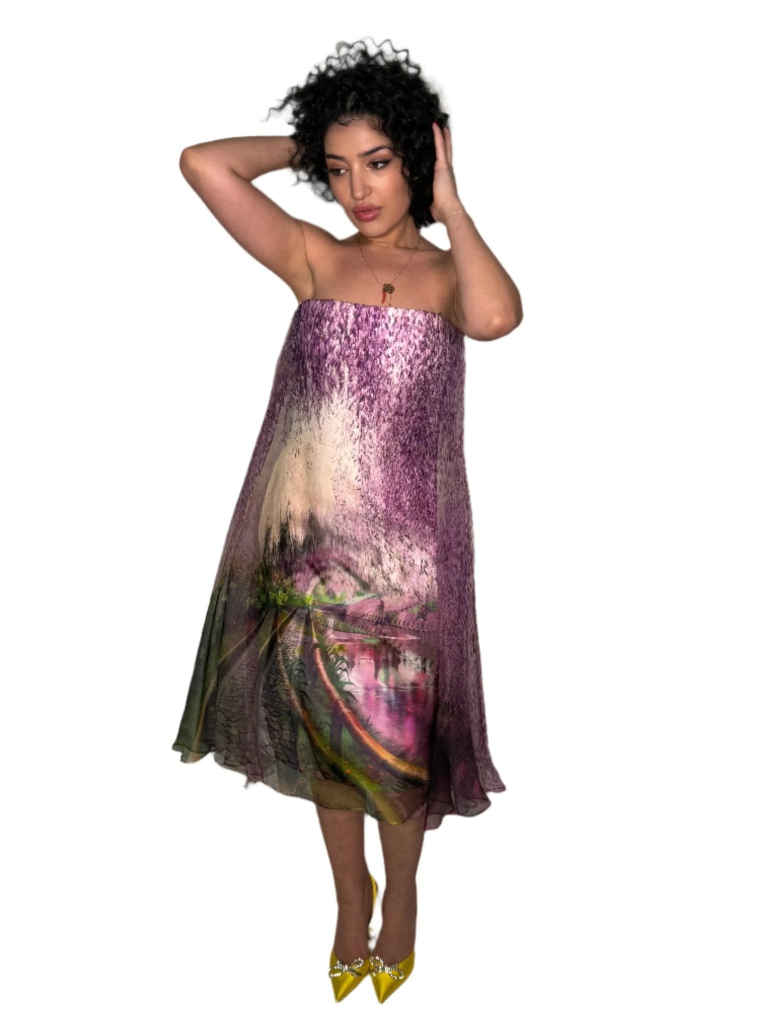 Mary Katrantzou Strapless Evening Purple Underwood Varro Dress - Runway Catalog