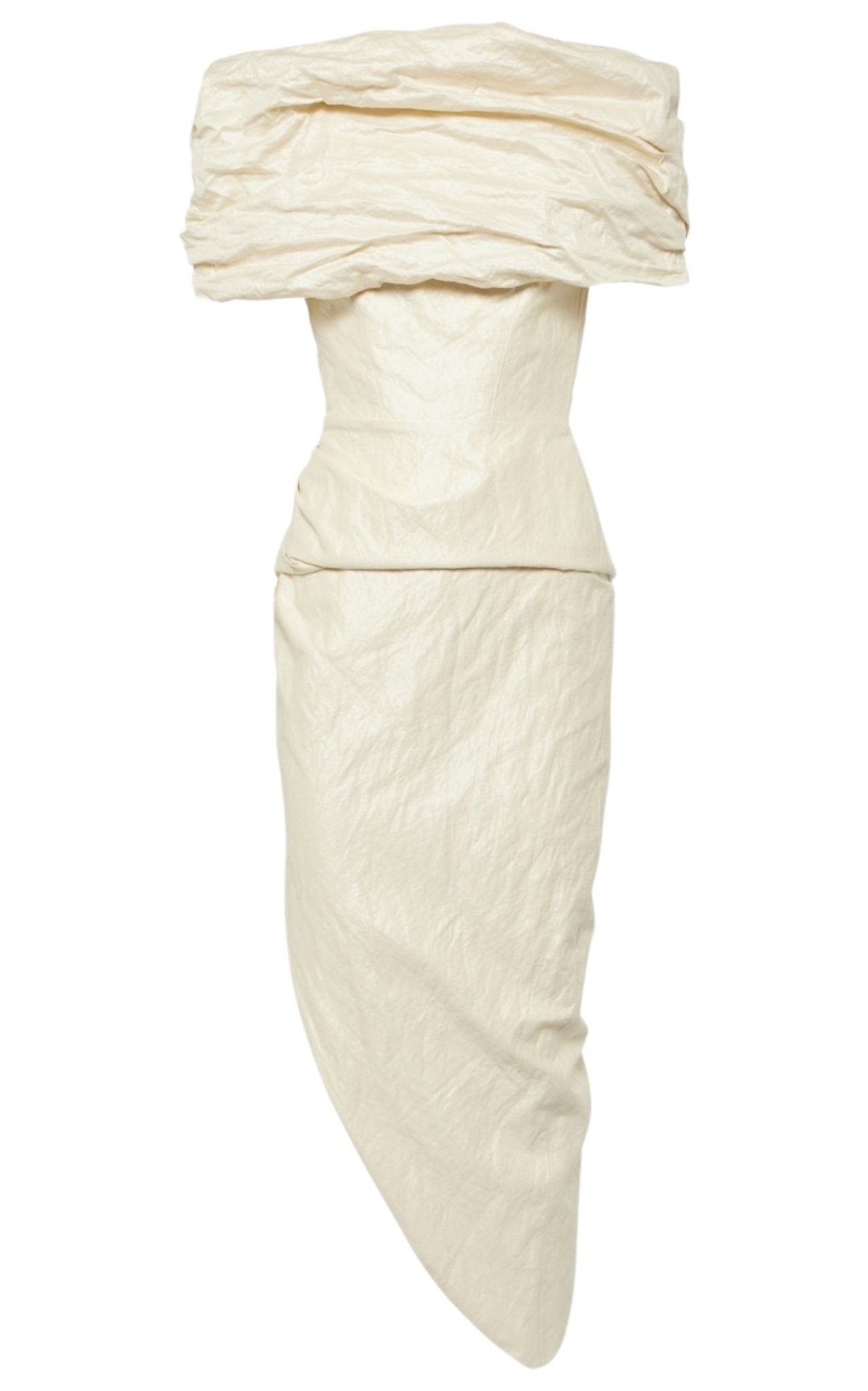Maticevski Amber Draped Off White Cotton Midi Dress - Runway Catalog