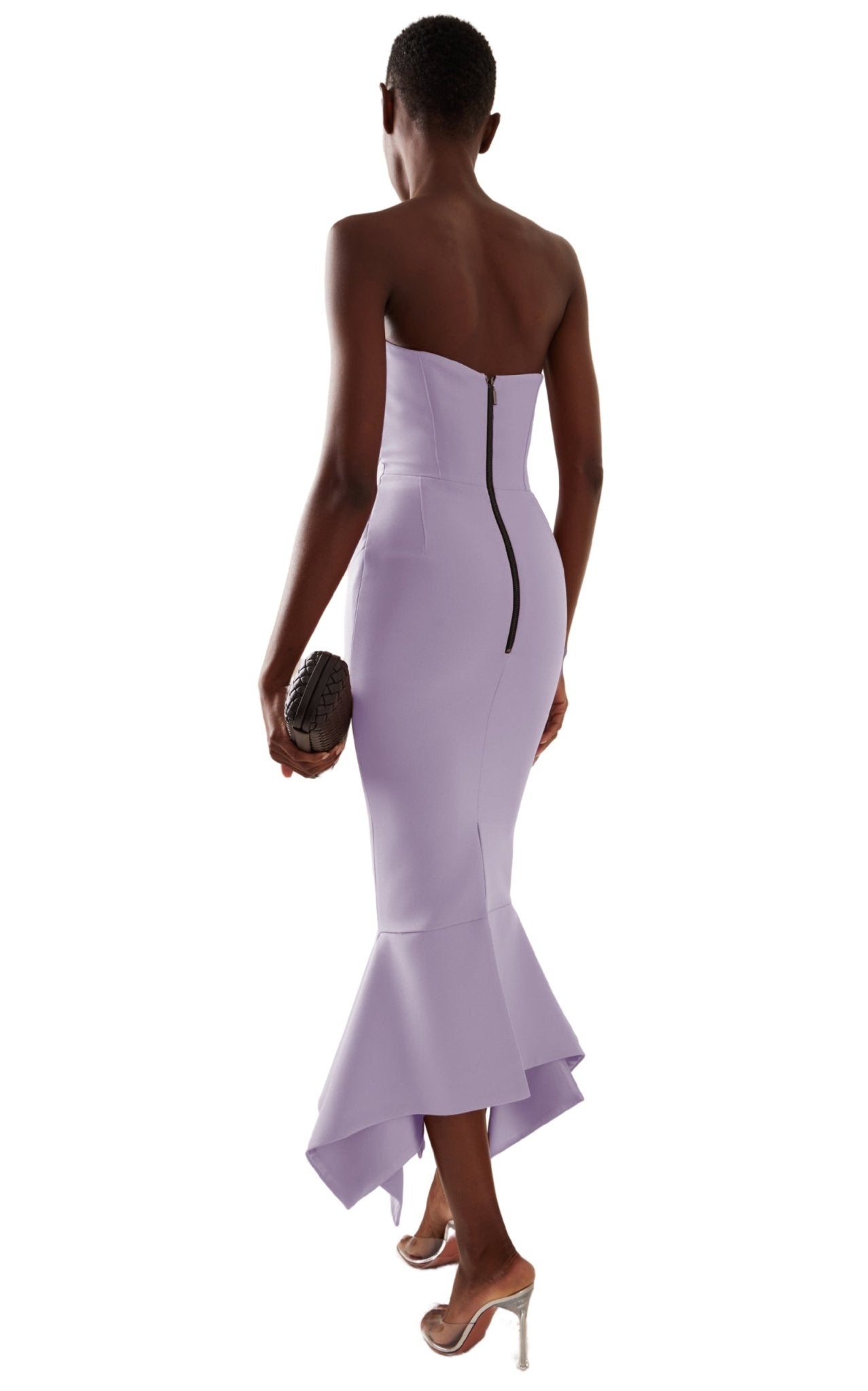 Maticevski Suffix Strapless Lilac Crepe Midi Dress - Runway Catalog