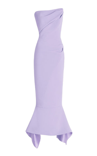 Maticevski Suffix Strapless Lilac Crepe Midi Dress - Runway Catalog