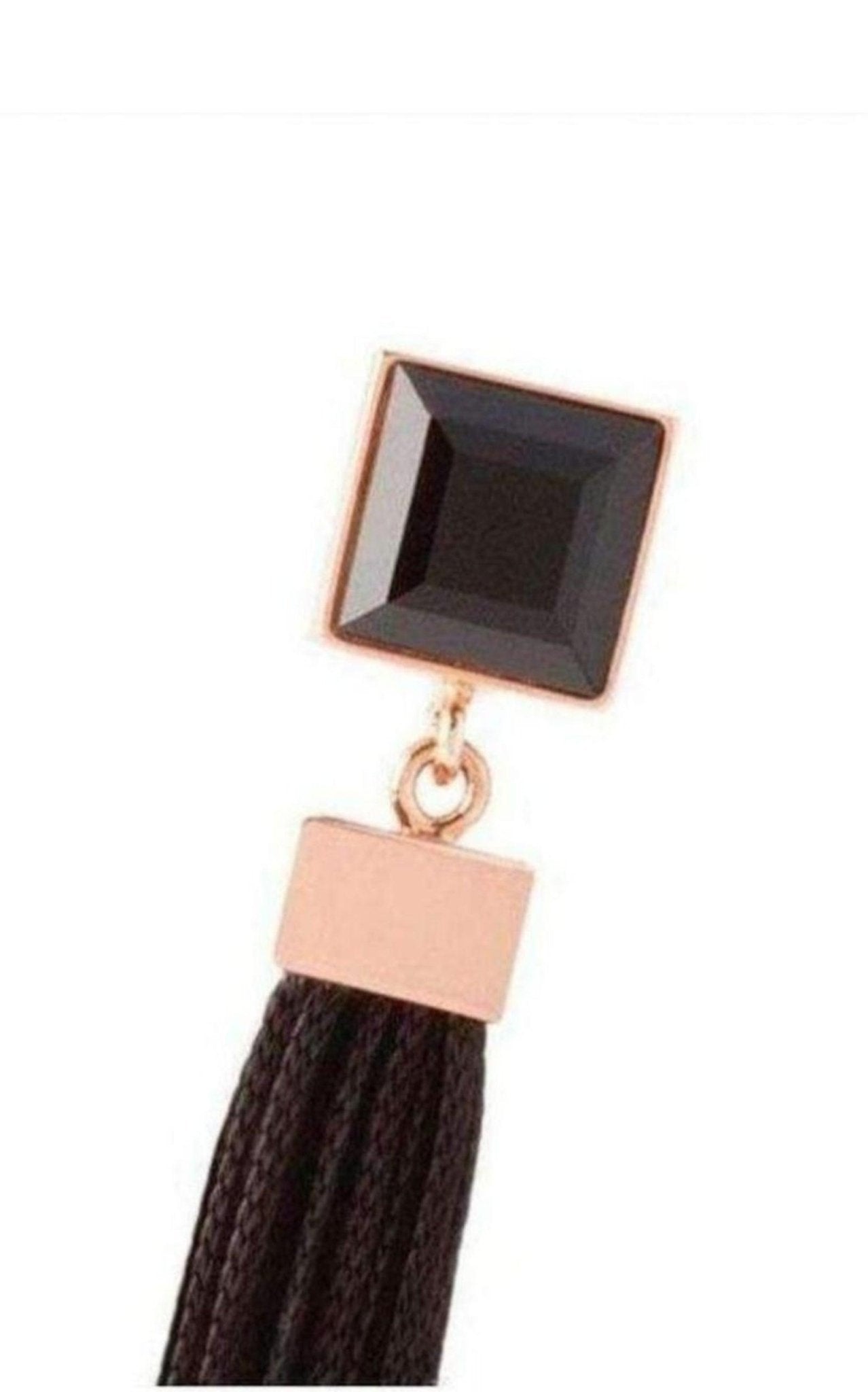May Moma Fay Rose Gold Fringes Crystal Earrings - Runway Catalog