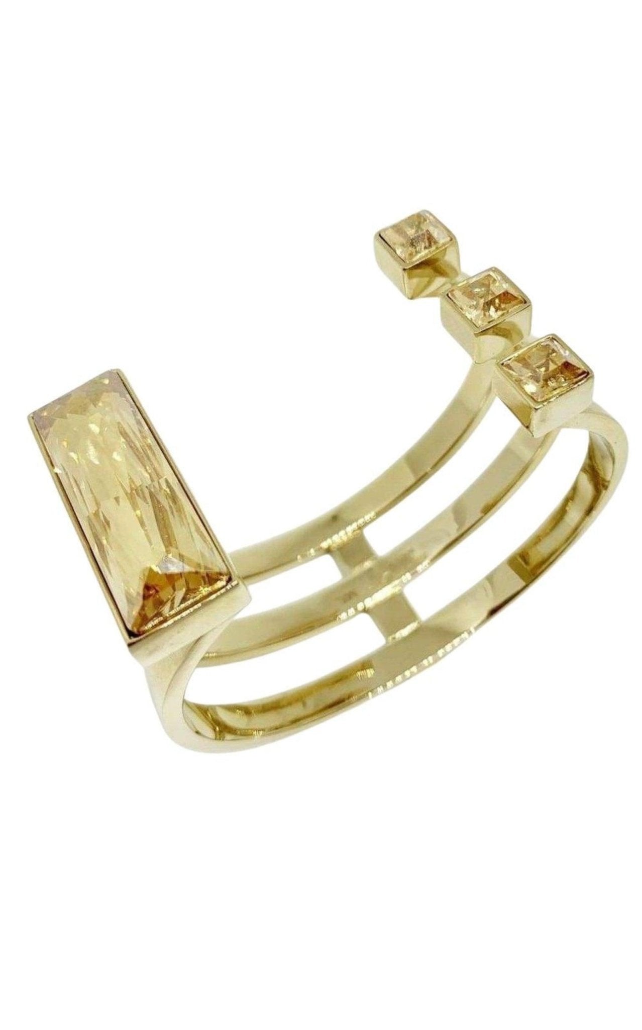 May Moma Gold Fay Crystal Baguette Bracelet - Runway Catalog