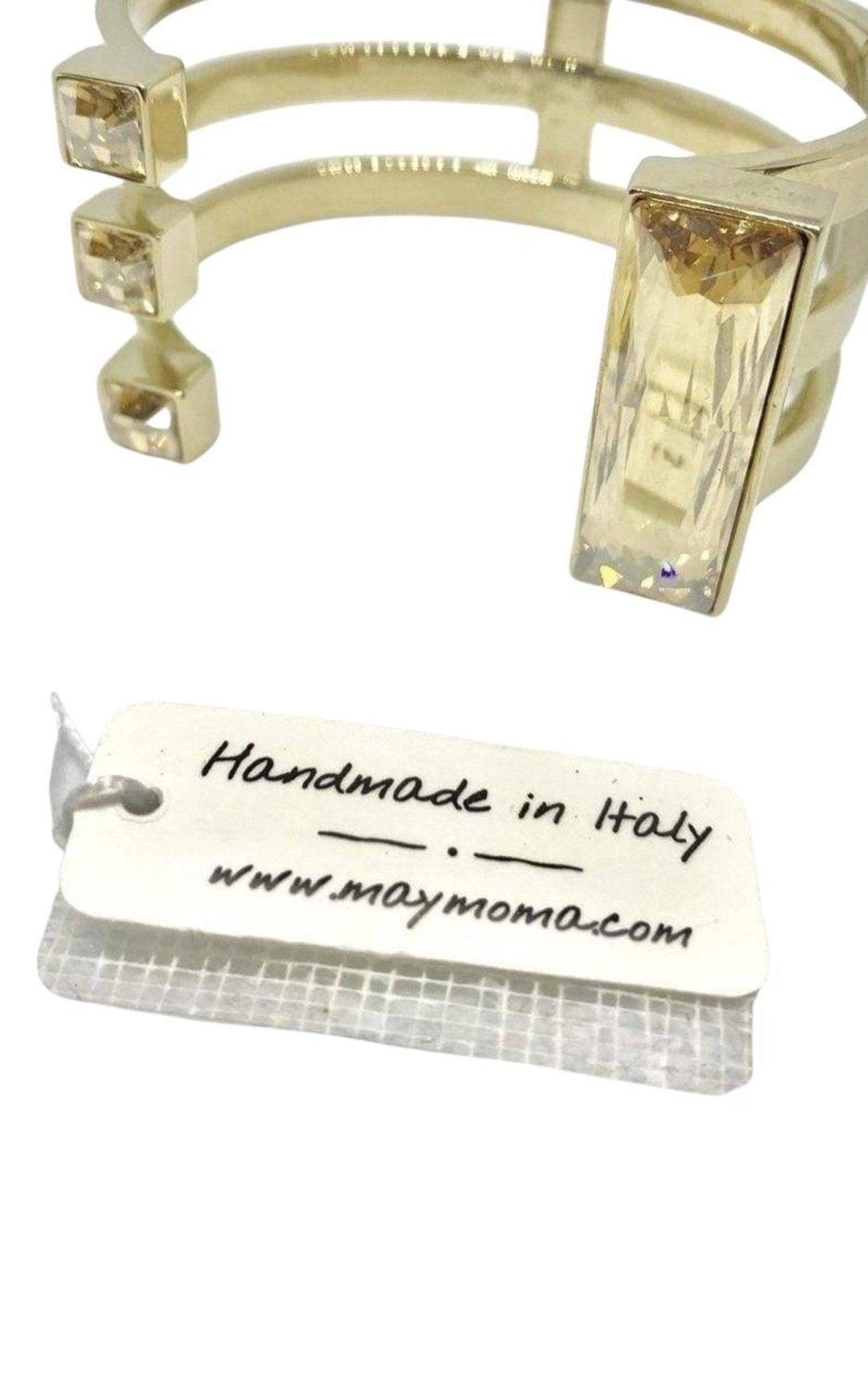 May Moma Gold Fay Crystal Baguette Bracelet - Runway Catalog