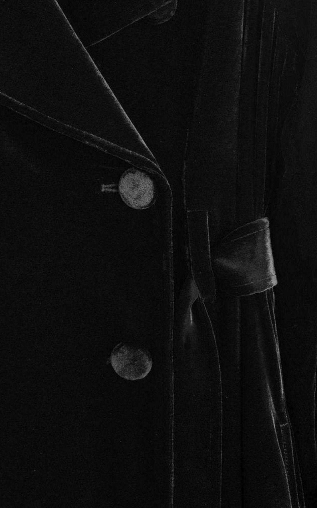 McQ - Alexander McQueen Black Silk Blend Velvet Trench Coat - Runway Catalog