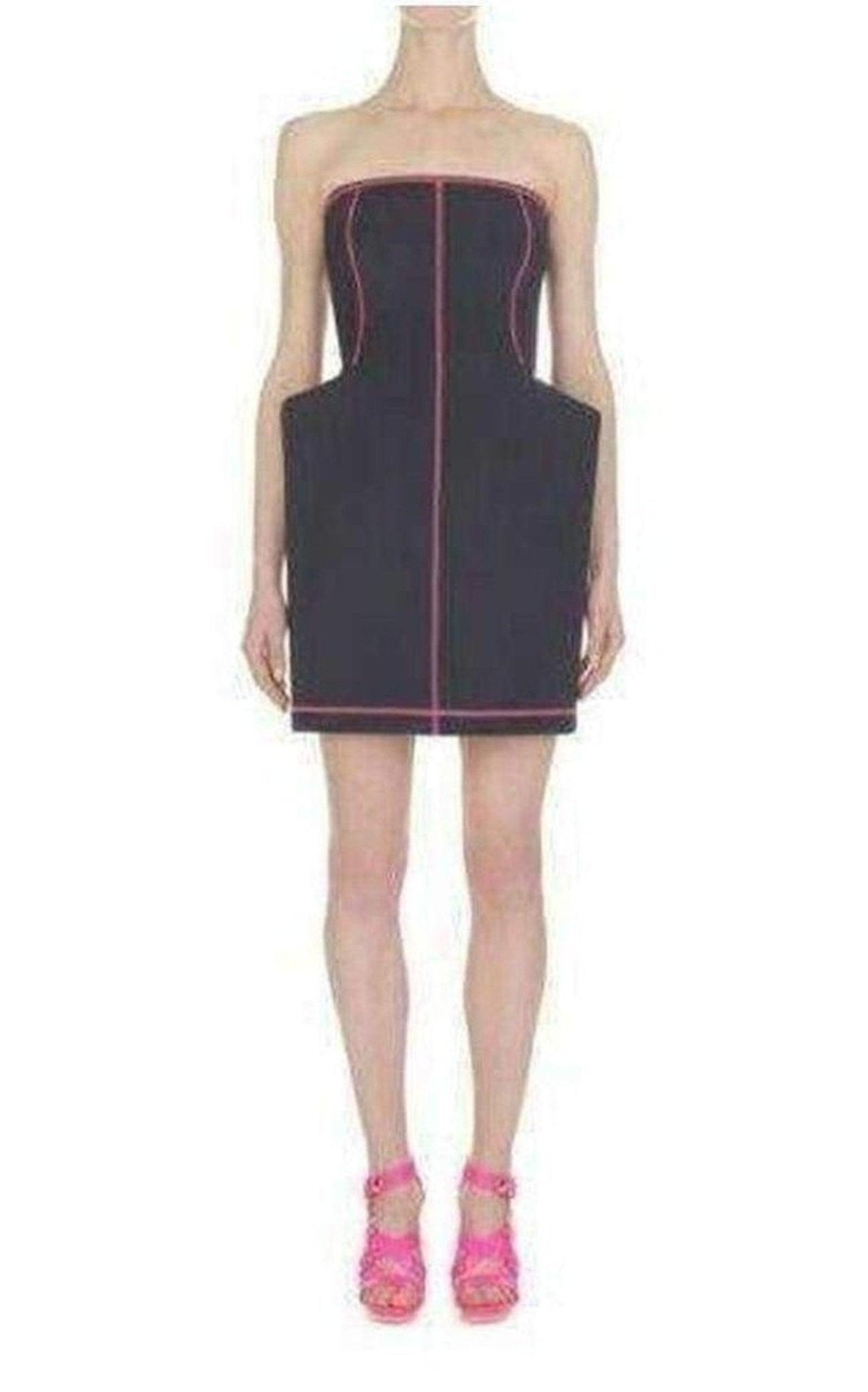 McQ - Alexander McQueen Navy Scuba Bustier Dress - Runway Catalog