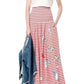 Mira Mikati Red White Stripe Cotton Skirt Dress Mira Mikati