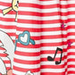 Mira Mikati Red White Stripe Cotton Skirt Dress Mira Mikati