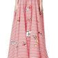 Mira Mikati Red White Stripe Cotton Skirt Dress Mira Mikati