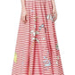 Mira Mikati Red White Stripe Cotton Skirt Dress Mira Mikati