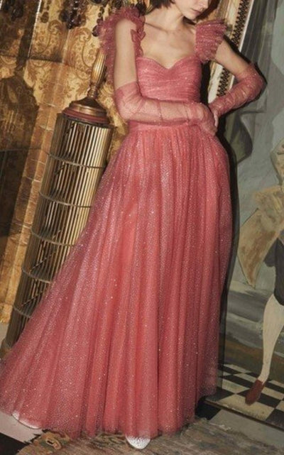 Monique Lhuillier Glitter Tulle Cocktail Dress - Runway Catalog