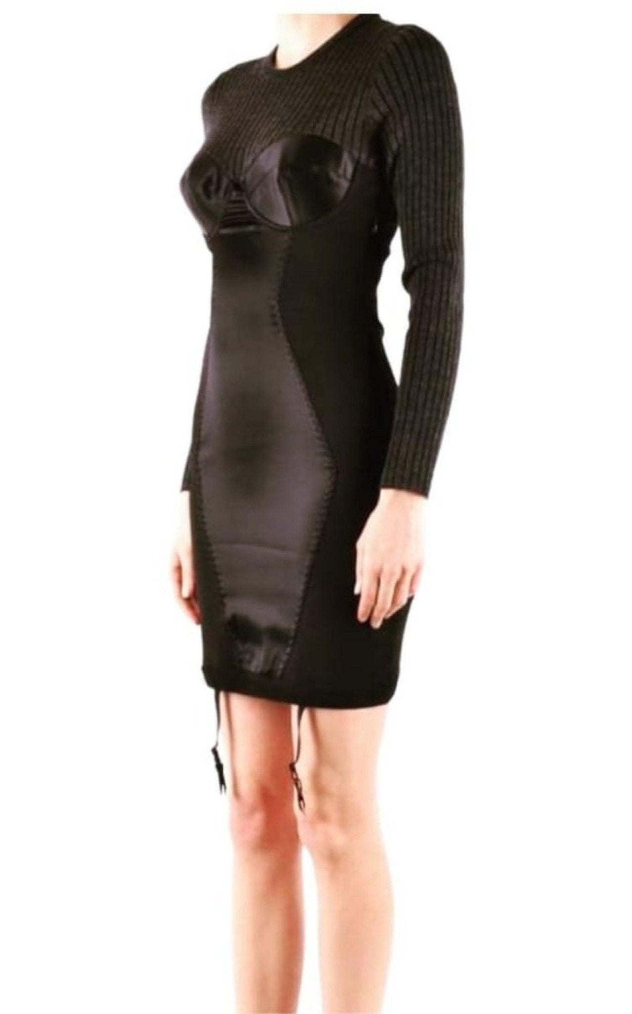 Moschino Couture Bustier Knitted and Satin Dress - Runway Catalog