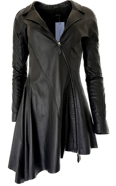 Mugler Runway Leather Dress Zip Closure - Runway Catalog