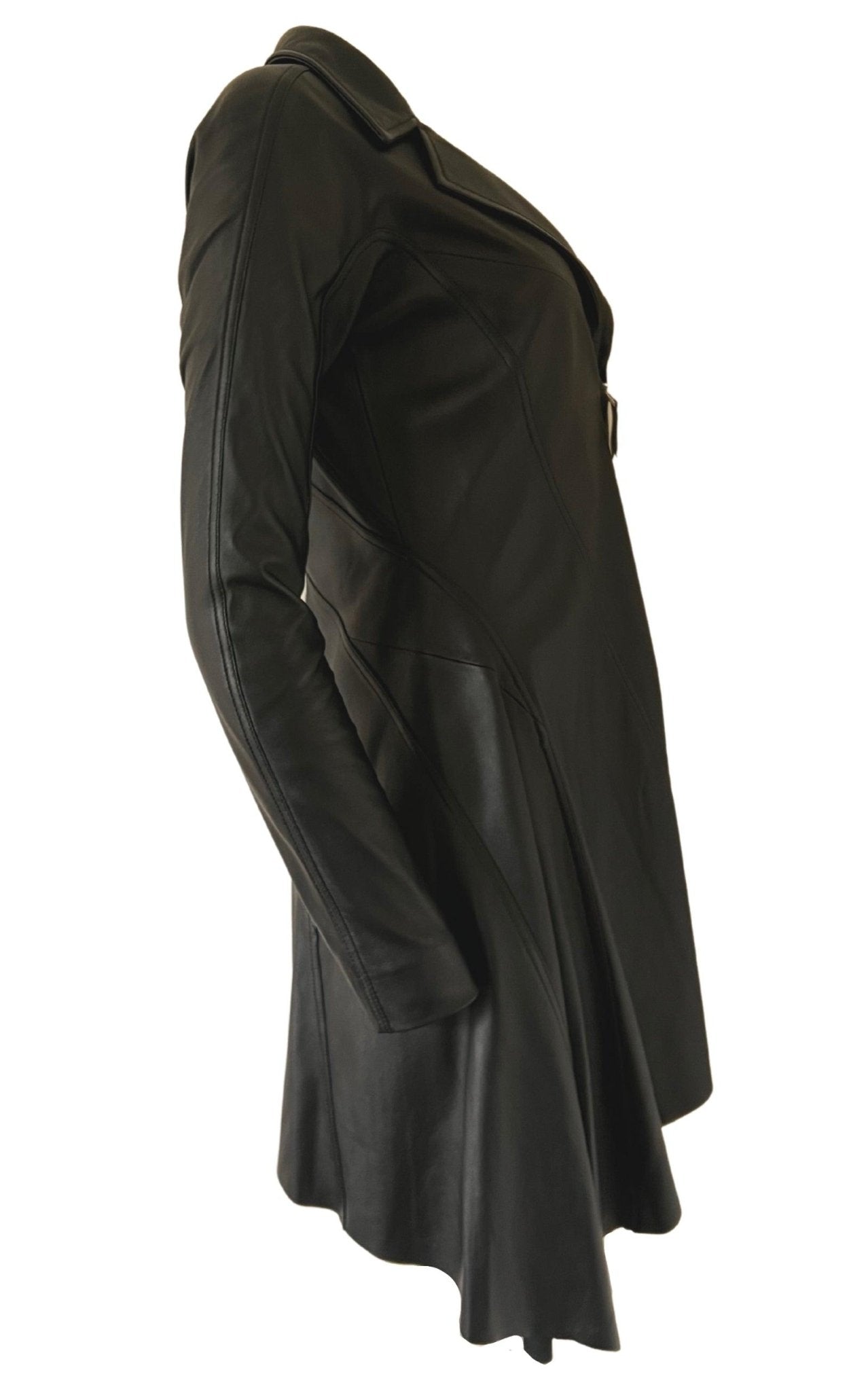 Mugler Runway Leather Dress Zip Closure - Runway Catalog