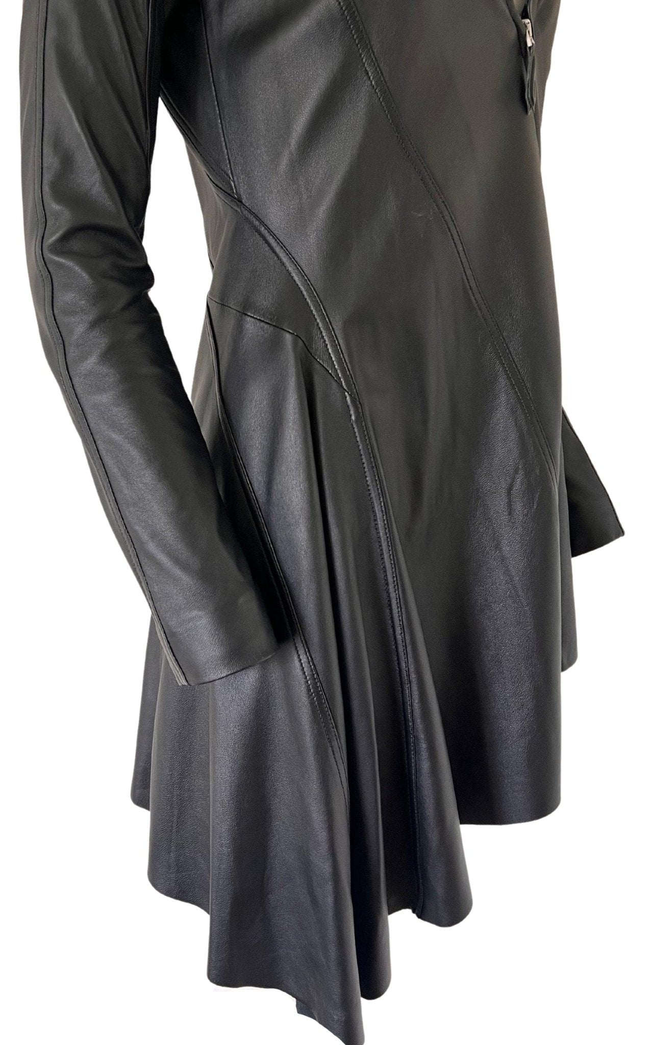 Mugler Runway Leather Dress Zip Closure - Runway Catalog