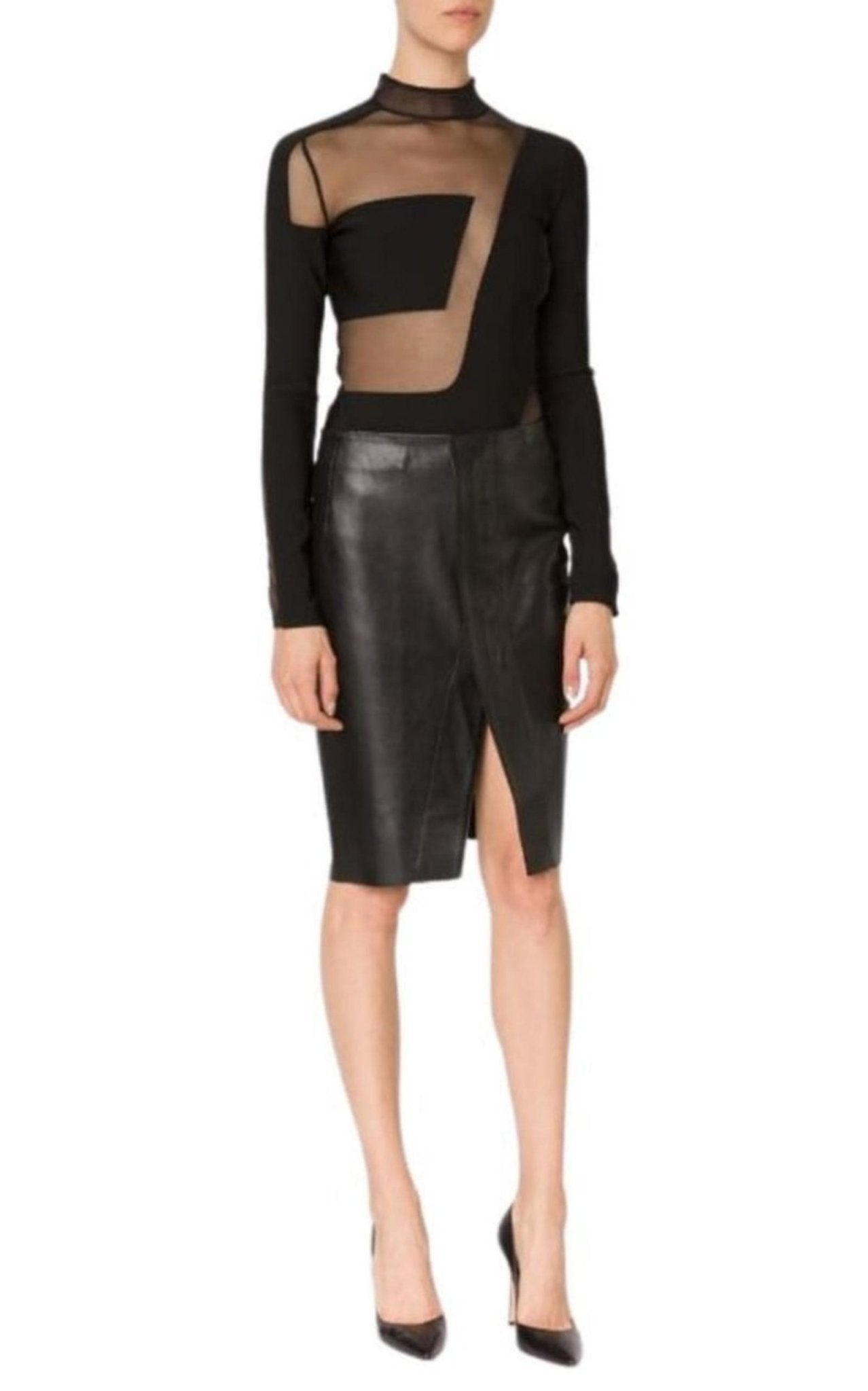 Mugler Sheer Panel Bodysuit - Runway Catalog