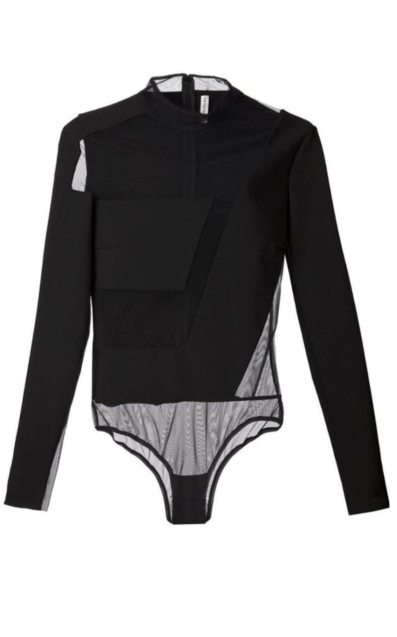 Mugler Sheer Panel Bodysuit - Runway Catalog