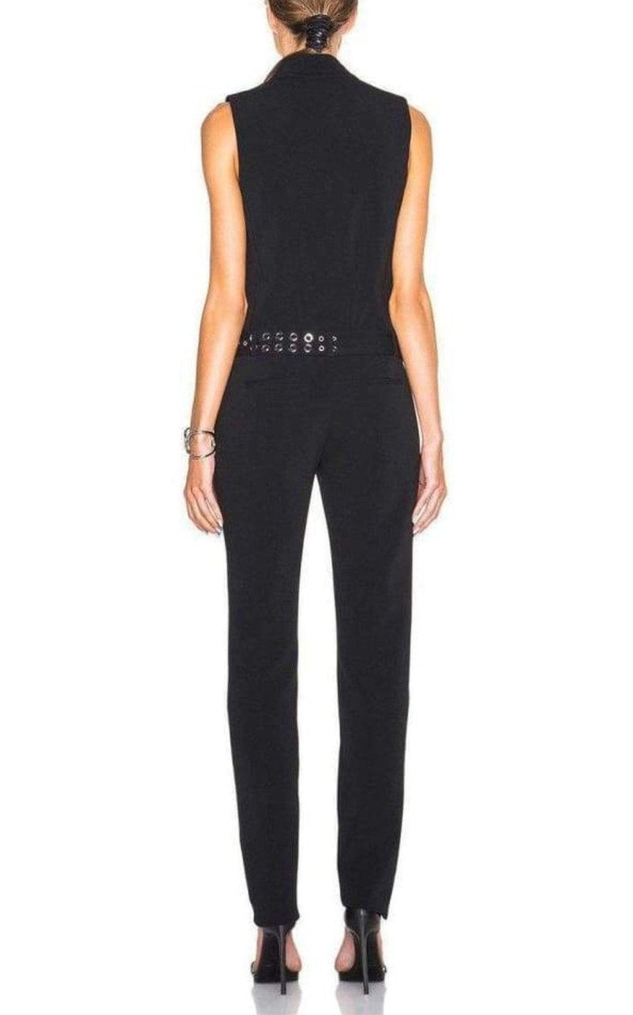 Mugler Sleeveless Stretch Crepe Jumpsuit - Runway Catalog