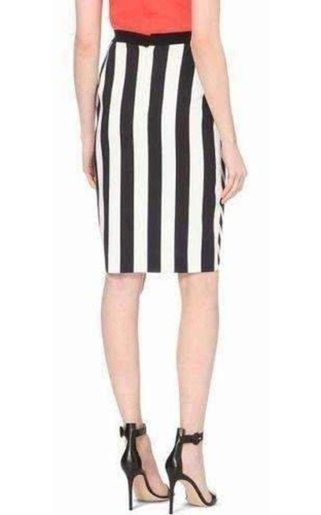 Mugler Striped Stretch Crepe Skirt - Runway Catalog