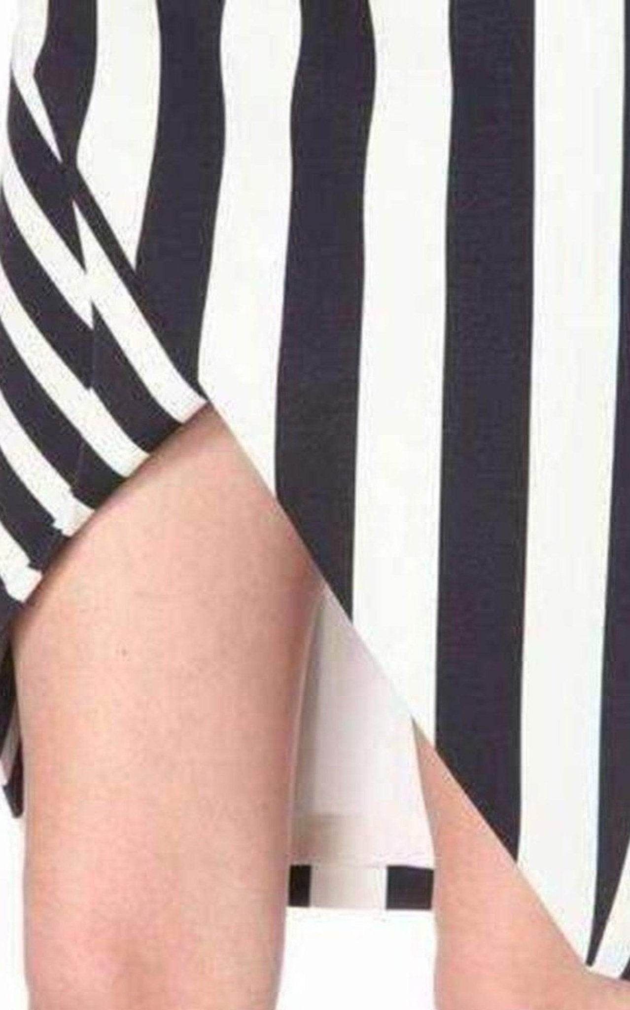 Mugler Striped Stretch Crepe Skirt - Runway Catalog