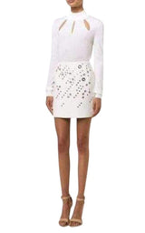 White Extra Fine Wool Cutout Detail Sweater Mugler