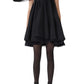 Nina Ricci Asymmetric Flared One-Shoulder Mini Black Dress