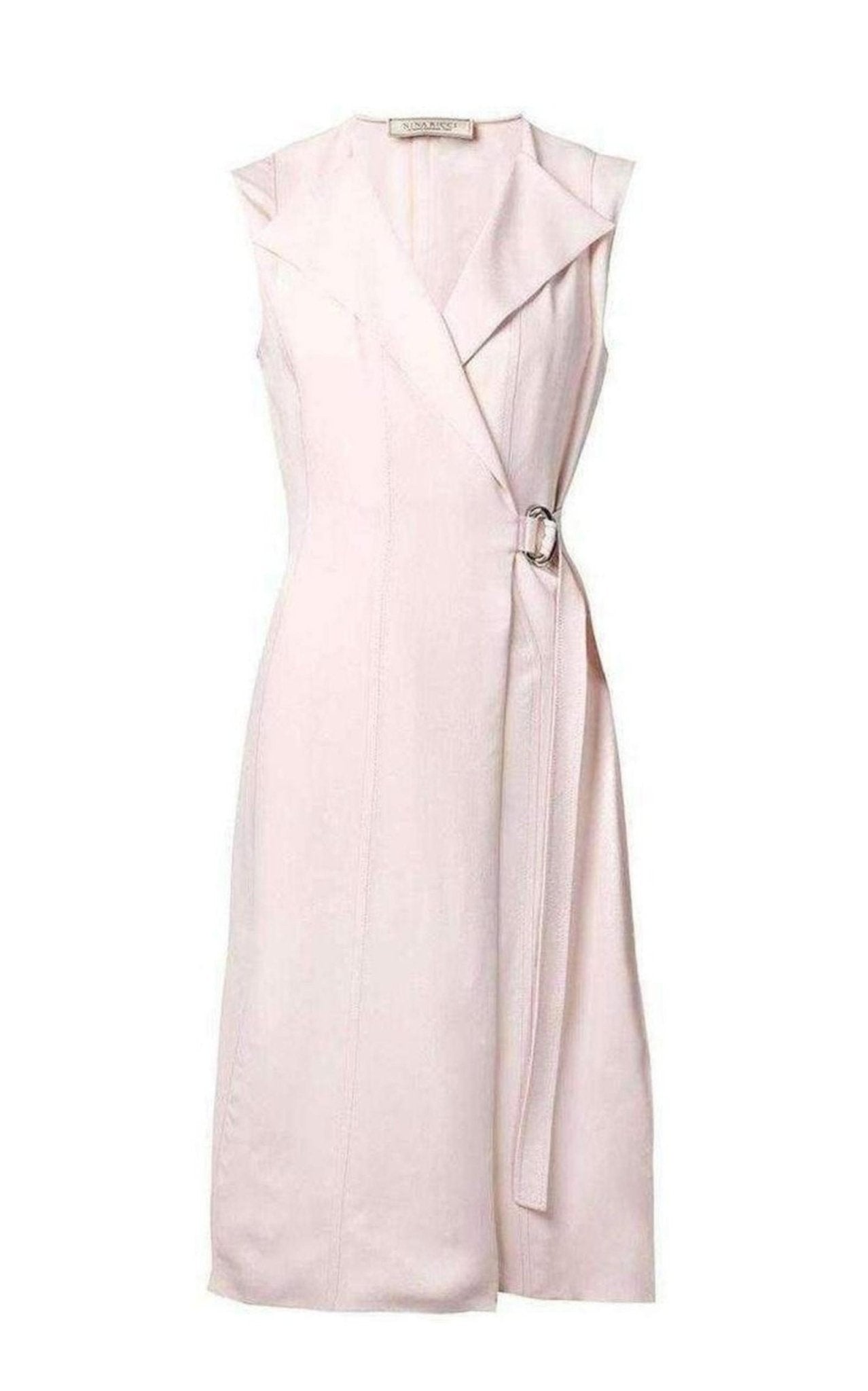 Nina Ricci Belted Wrap Pink Silk Blend Dress - Runway Catalog